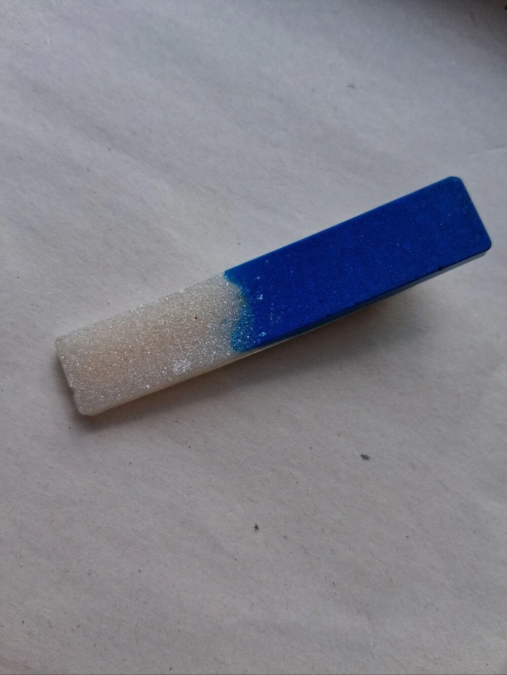 5/$25 Hand Crafted Blue and White Glitter Ombre Hair Clip